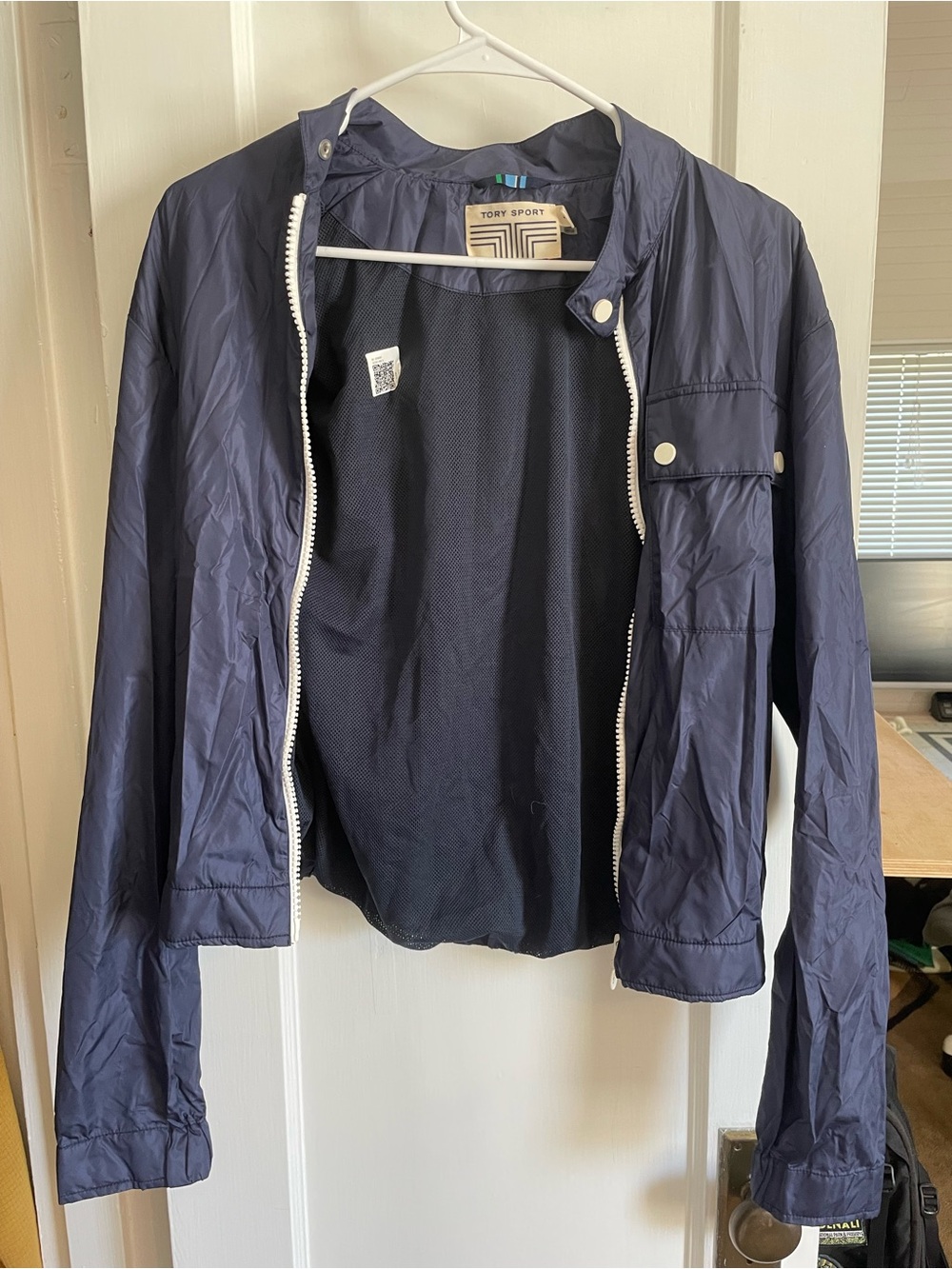 Tory Sport Navy Mesh-Lined Nylon Jacket. Never worn.